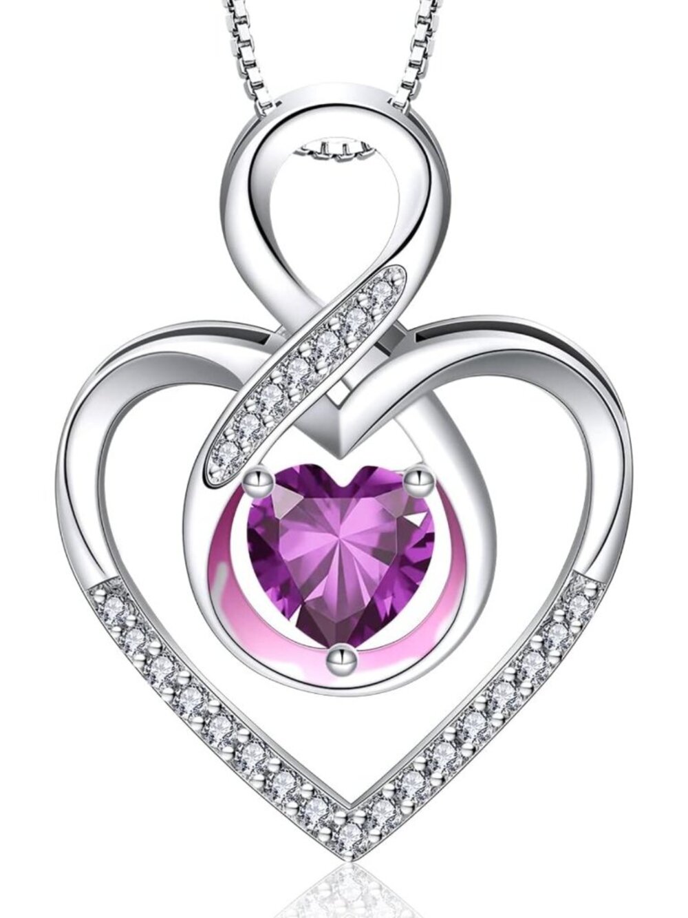 925 Sterling Silver Infinity Heart Necklace - Perfect Gift for Women, Moms